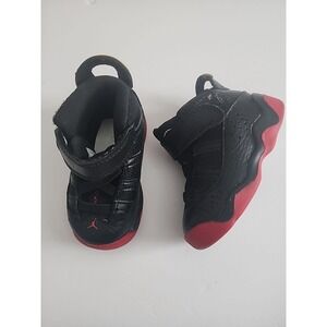 Jordan 6 Rings Shoes Sneakers Black‎ University Red 323420-063 Toddler Sz 5C